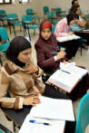 Palestinian studenst in classrooms photos